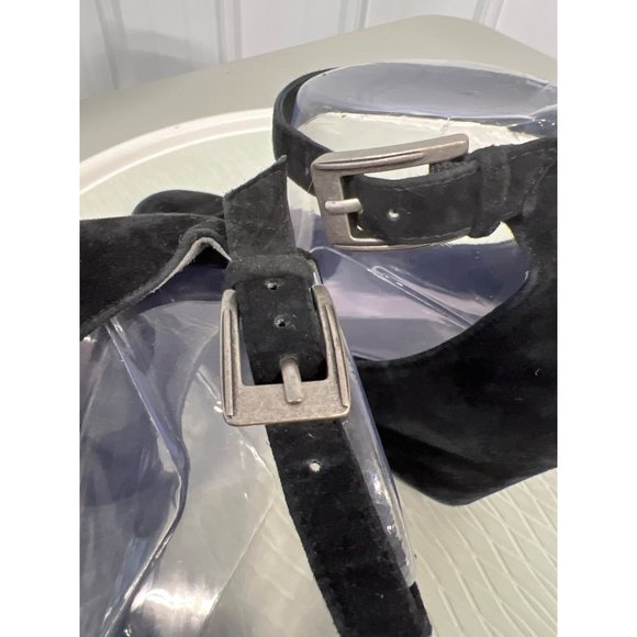 Johnston & Murphy Ankle Strap Wedge Pumps Womens 8 Round Toe Buckle Career Prepp - Picture 7 of 9